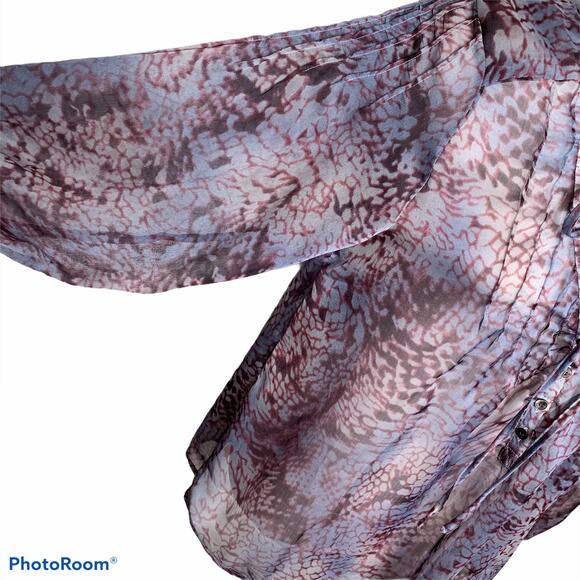 Patterson J. Kincaid Long Sleeve Sheer Top Purple Small - Picture 6 of 14